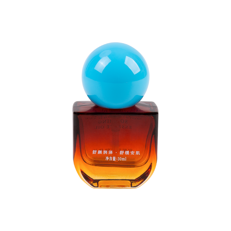 30 ml jantárovej sklenenej fľaše s oblohou modrou krytou ABS