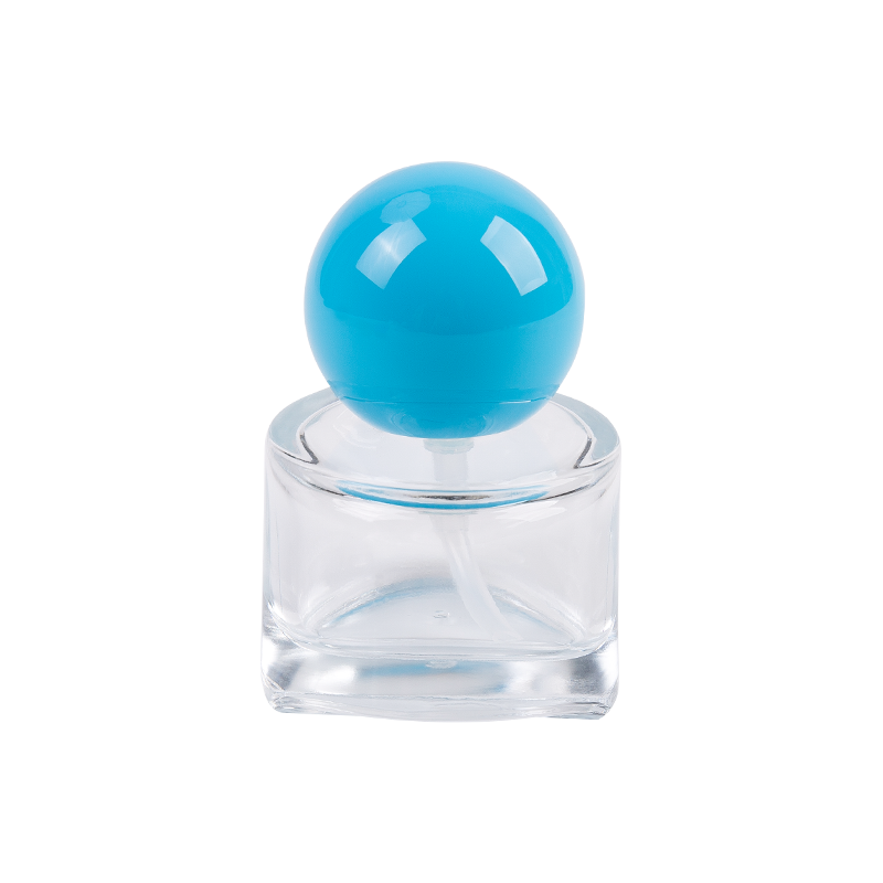 30 ml sklenená kozmetická fľaša s modrou uzáverom ABS