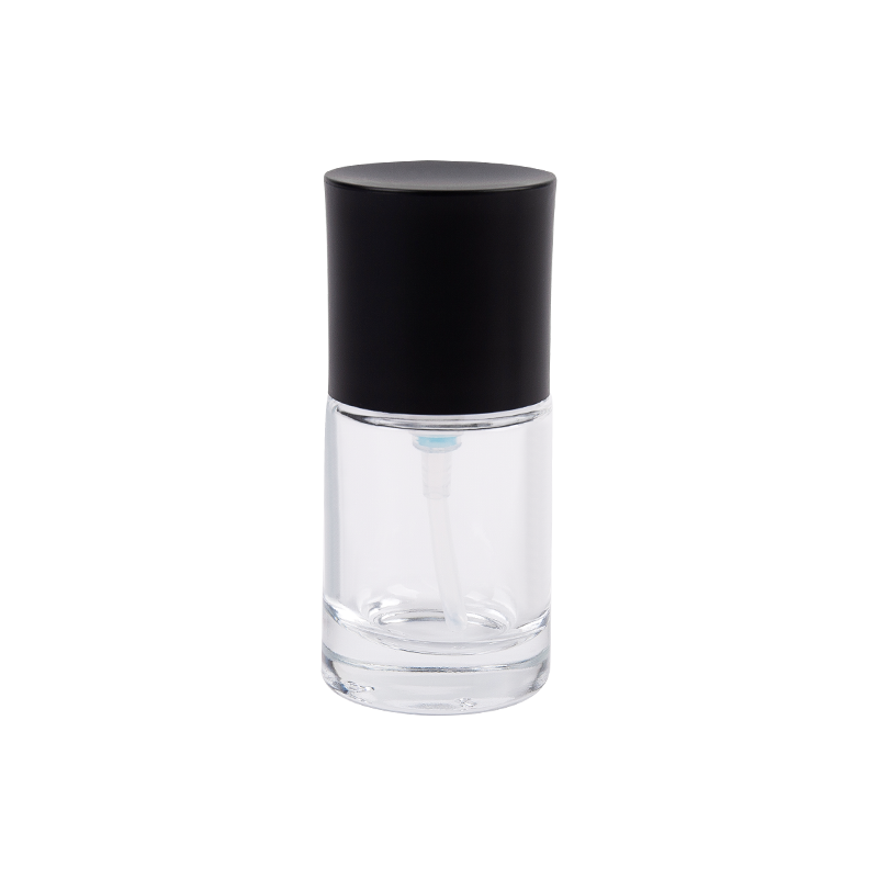 25 ml číry sklenený sprejový fľaša s čiernou stropom ABS
