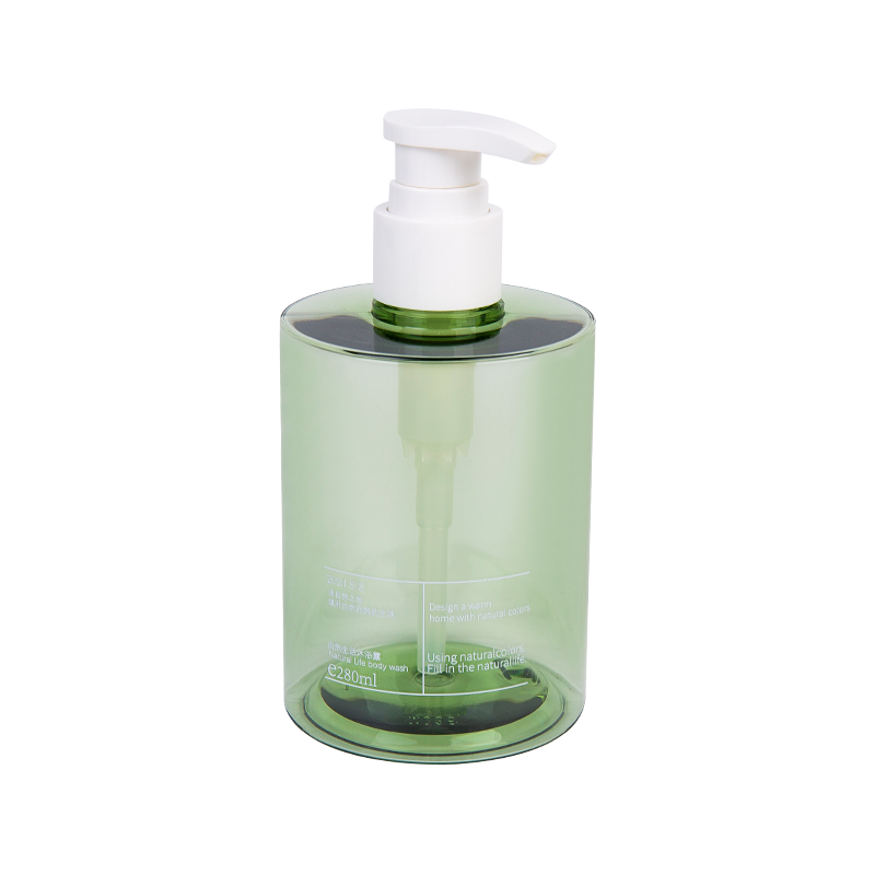 300 ml elegantná zelená fľaša na pumpu Petg